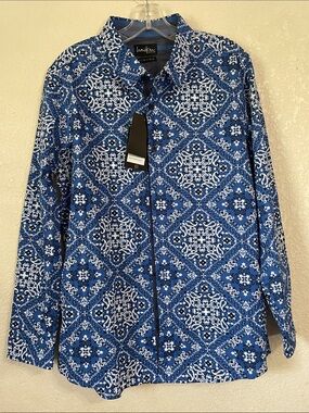 Haiku Blue Paisley Button-Down Men’s  Shirt ( New )